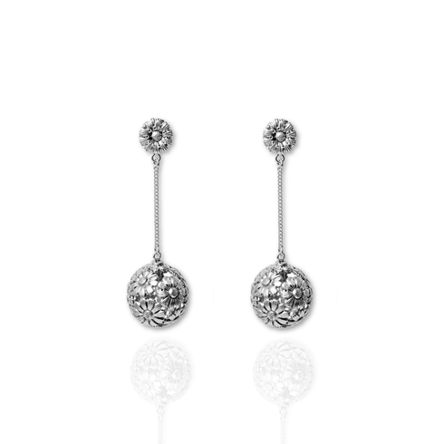 Daisy Darling Drop Earrings - Silver