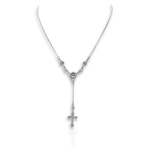 Daisy Rosary Necklace - Silver