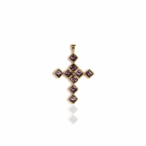 Brigid Cross of Kildare Chica Charm Spirit Amethyst - Gold