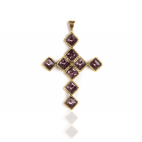 Brigid Cross of Kildare Charm Spirit Amethyst - Gold - VSA Designs