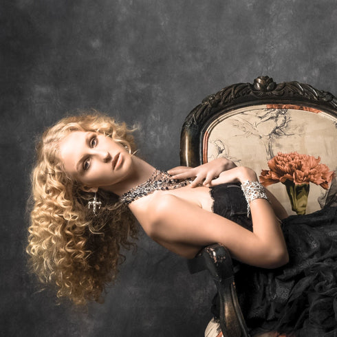 Audrey Earrings Clear - Gunmetal - VSA Designs