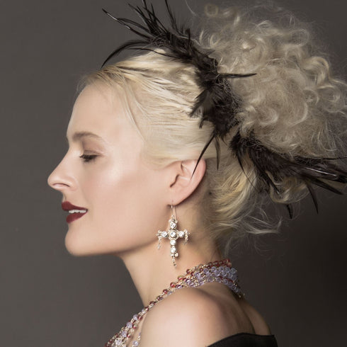 Audrey Earrings Clear - Gunmetal - VSA Designs