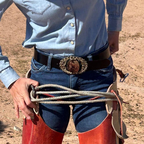 Goddess Image Buckle - Cowgirl Jet - VSA Designs