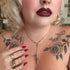 Maddie Rosary Necklace Burgundy - Silver