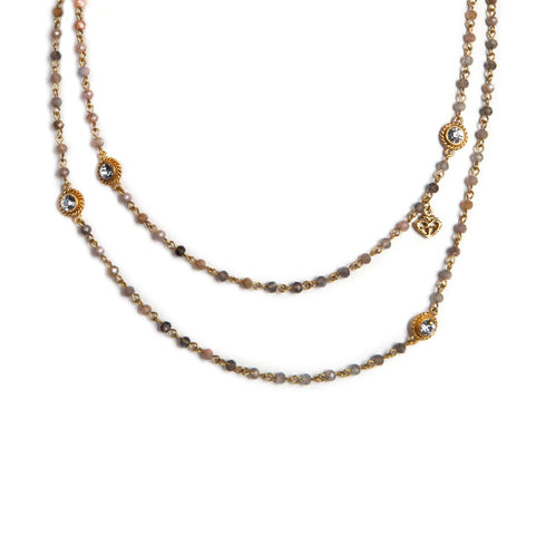 Wrap - 4mm Semi-Precious Feldspar Beads