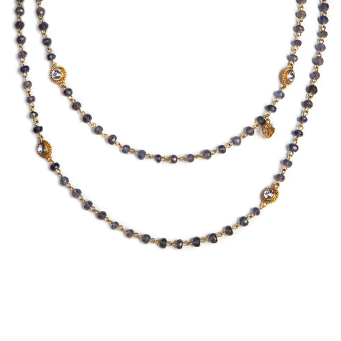 Wrap - 6mm Semi-Precious Lolite Beads