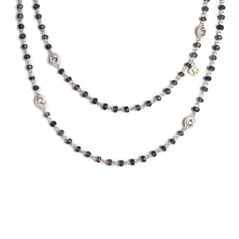 Wrap - 6mm Semi-Precious Lolite Beads