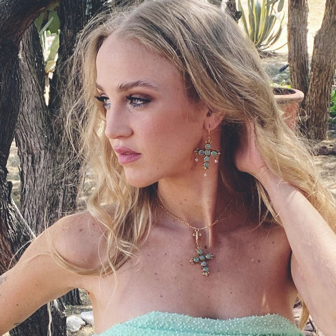 Audrey Earrings Pacific Opal - Gold