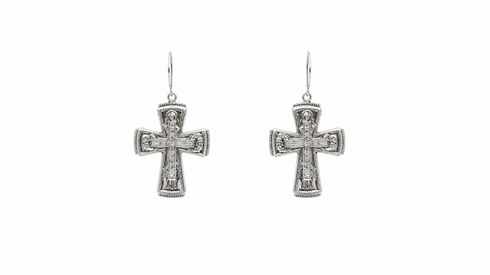 Bourne Again Rebel Cross Earrings - Silver