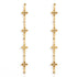 Peace Cross Crystal Drop Post Earrings