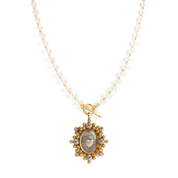 Delfina Pearl Cream All Medallions - Gold – Virgins Saints & Angels