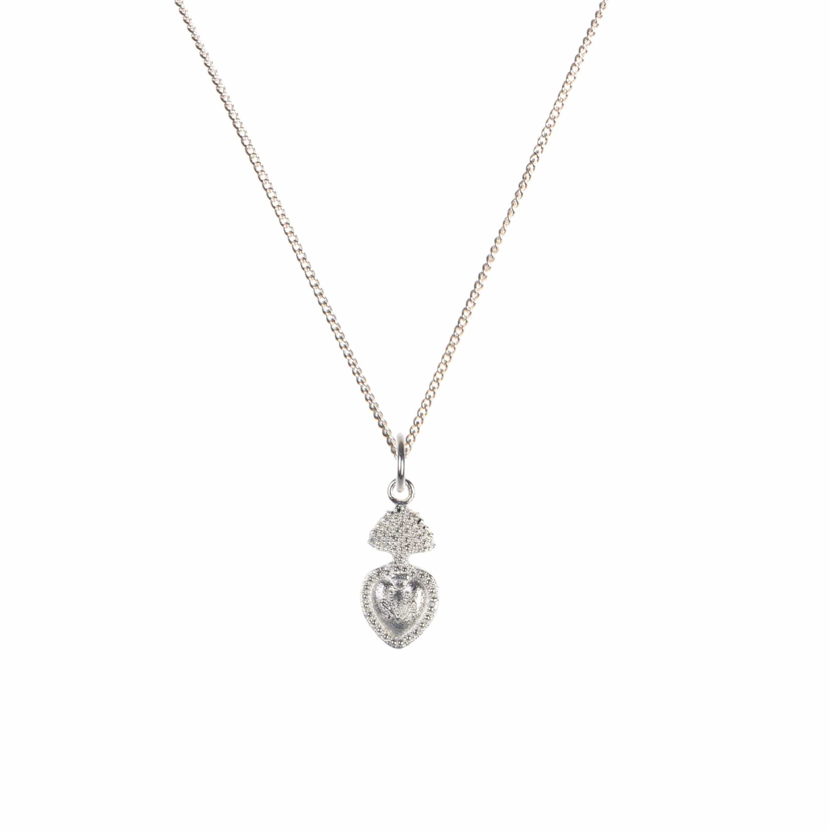 Sacred Heart sVa Mini Charm Necklace - Silver – Virgins Saints