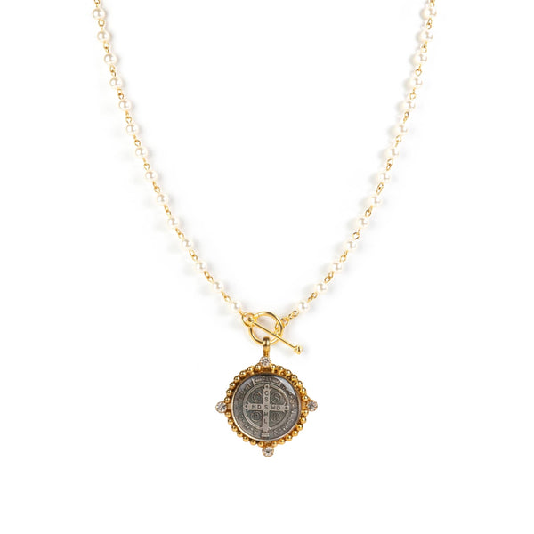 Delfina Pearl Cream All Medallions - Gold – Virgins Saints & Angels