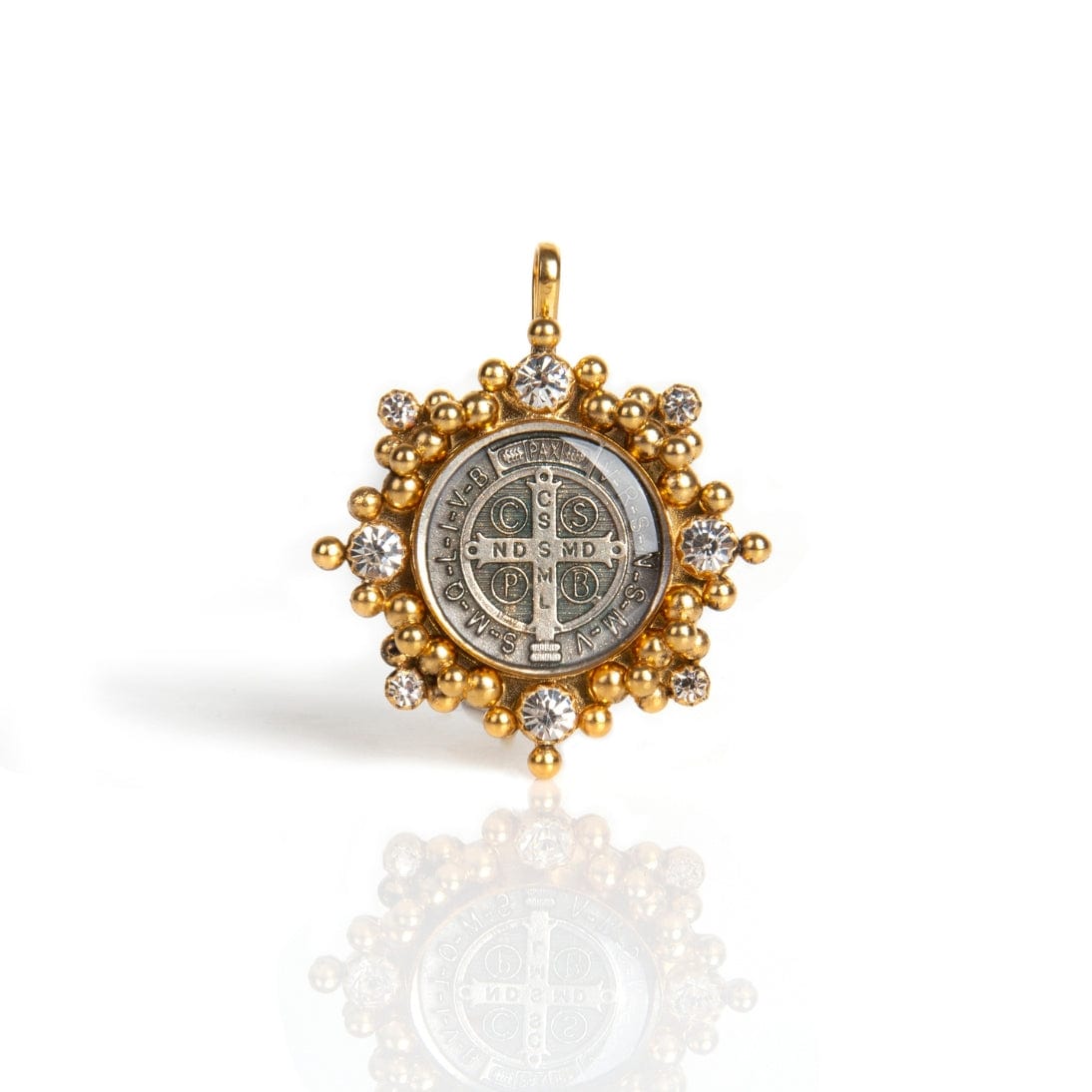 Cloister San Benito Medallion - Gold – Virgins Saints & Angels