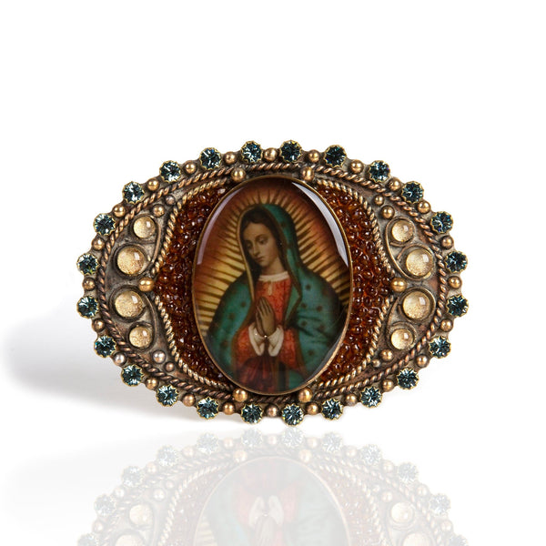 VIRGINS SAINTS & ANGELS San Benito Goddess Belt Buckle Blue Crystals Gothic Chic Virgins Saints & Angels Belts for Women on Sale up to 90  main image 2