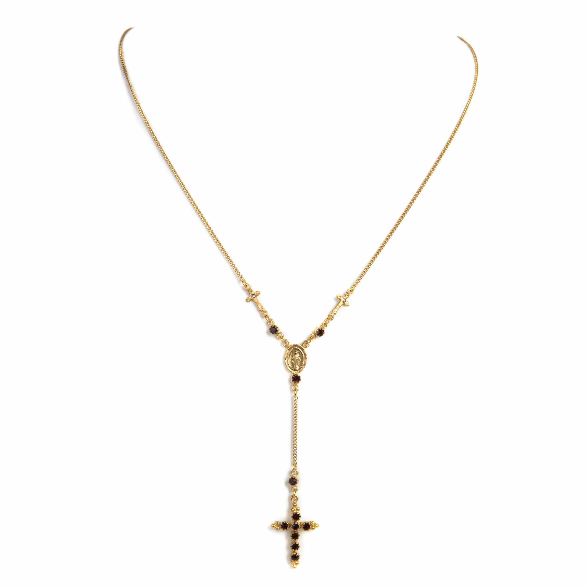 Maddie Rosary Necklace Burgundy - Gold – Virgins Saints & Angels