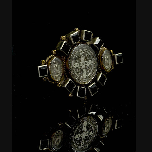VIRGINS SAINTS & ANGELS VSA San Benito Goddess Buckle - Jet Triple San Benito Buckle - Jet – Virgins Saints & Angels main image 4