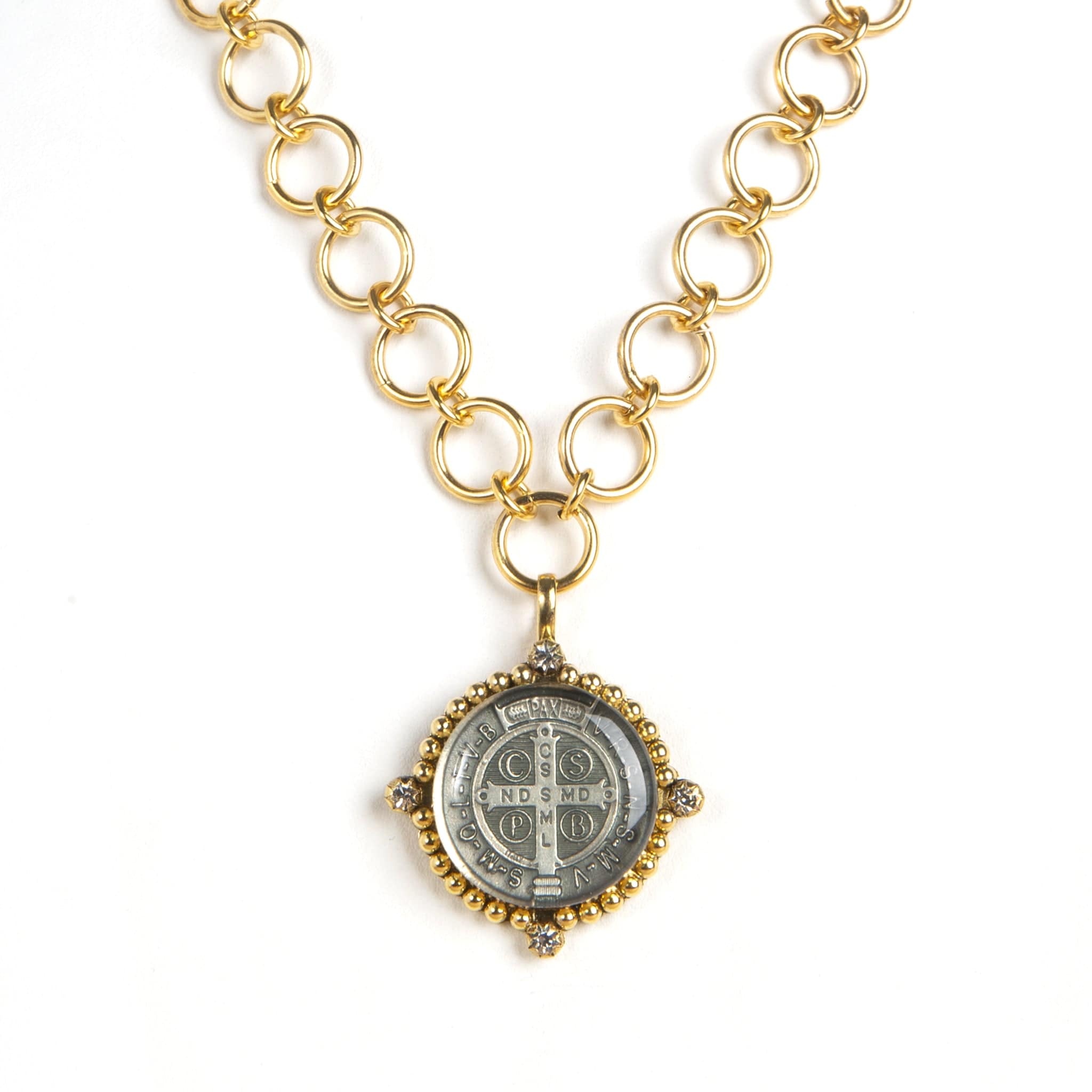 Saints & Saviors Fancy Initial V Pendant Necklace